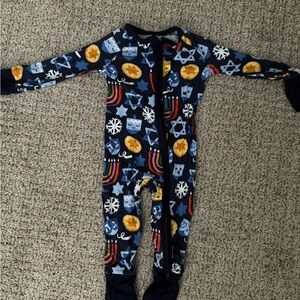 Little Sleepies Blue and Orange Footies Pajamas
